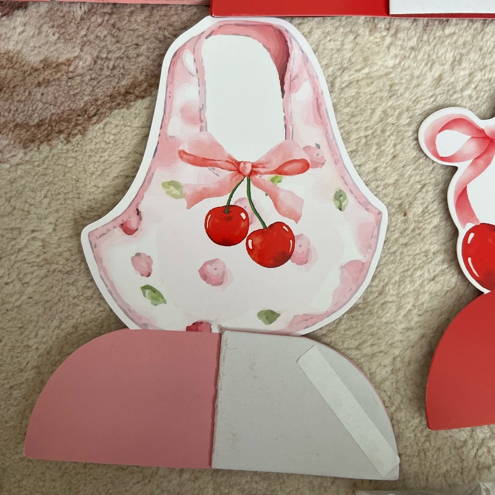 Baby Shower Decoration Set of 6 Cherry Theme Centerpieces - Picture 6 of 8
